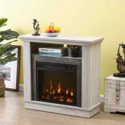 32" Freestanding Electric Fireplace Saw Cut Off White - Home Essentials -Online Furniture Store GUEST 0053d6d5 d801 42e9 abea 1e5553db5c99
