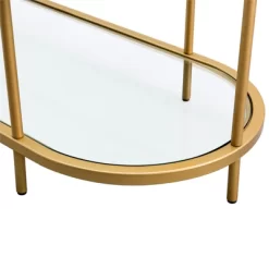 Brass Finish Oval TV Stand - Henn&Hart -Online Furniture Store GUEST 008cf77f 1a01 4d08 9097 1e80575f9482