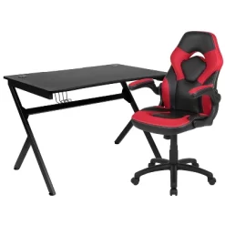 Flash Furniture Gaming Desk And Racing Chair Set With Cup Holder, Headphone Hook & 2 Wire Management Holes -Online Furniture Store GUEST 0116e199 c111 4395 83de b75bbf29cc67