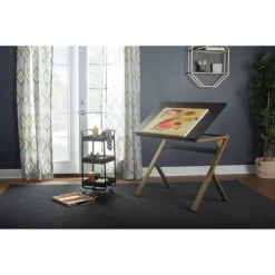 2pc Stellar Drawing Table With 36" Adjustable Top With Stool Set Black/Gold - Studio Designs -Online Furniture Store GUEST 01c0899e bfa4 4606 9a33 12cea422e2ae