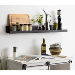 36" Mezzo Modern Metal Ledge Shelf Black - Kate & Laurel All Things Decor -Online Furniture Store GUEST 029f1ae0 7756 4c56 a5f3 5ed7c074dae7