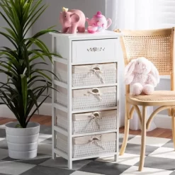 Madelia Wood 1 Drawer Storage Unit White - Baxton Studio -Online Furniture Store GUEST 02c6cf1b f0ee 42fc a2b0 1a54390e7c3b