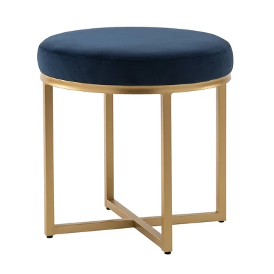 18" Round Ottoman With Metal Base - WOVENBYRD 1 18" Round Ottoman With Metal Base - WOVENBYRD