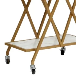 Chaves Handcrafted Modern Glam Marble Bar Cart Gold/White - Christopher Knight Home -Online Furniture Store GUEST 03aee19b d9d1 4dc5 b258 452dd4299a06