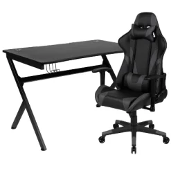 Flash Furniture Gaming Desk And Reclining Gaming Chair Set With Cup Holder, Headphone Hook & 2 Wire Management Holes -Online Furniture Store GUEST 04820f29 f7a1 4fa5 abc5 4abb677a239e
