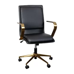 Emma And Oliver Modern Upholstered Mid-Back Home Office Chair With Arms And 5 Star Base -Online Furniture Store GUEST 04b80483 a935 4b9c 90c0 1b927b181761