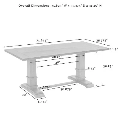 7pc Joanna Dining Set With 6 Upholstered Back Chairs Rustic Brown - Crosley 10 7pc Joanna Dining Set With 6 Upholstered Back Chairs Rustic Brown - Crosley - Image 10