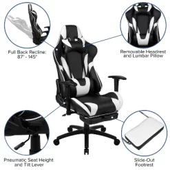 Flash Furniture Gaming Desk And Footrest Reclining Gaming Chair Set - Cup Holder/Headphone Hook/Removable Mouse Pad Top/Wire Management -Online Furniture Store GUEST 057f960c e450 4842 8a6d 4330e2e77937