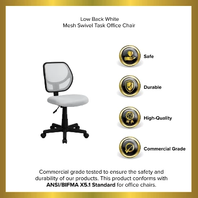 Emma And Oliver Mid-Back Mesh Swivel Task Office Chair With Curved Square Back 10 Emma And Oliver Mid-Back Mesh Swivel Task Office Chair With Curved Square Back - Image 10