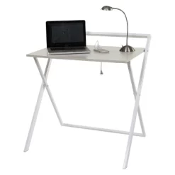 Basics No Assembly Folding Desk With Dual Usb Charger Whitewashed Oak/White - OneSpace -Online Furniture Store GUEST 05c8a639 5969 413b b705 6c8c9a413f70