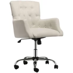 HOMCOM Mid Back Modern Home Office Chair With Tufted Button Design And Padded Armrests, Swivel Computer Desk Chair For Study Living Room Bedroom -Online Furniture Store GUEST 0671f9a4 cf7d 443e be00 719bab42f1d3