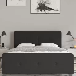 Merrick Lane Platform Bed Contemporary Tufted Upholstered Platform Bed With Footboard