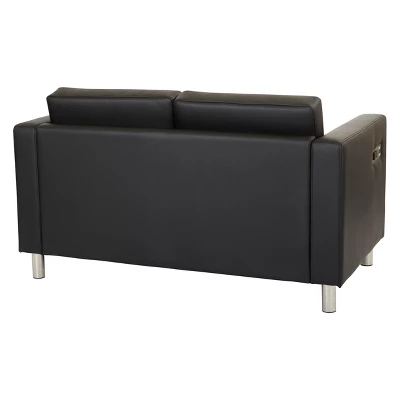 Atlantic Loveseat With Dual Charging Station Black - OSP Home Furnishings 2 Atlantic Loveseat With Dual Charging Station Black - OSP Home Furnishings - Image 2