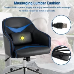 Costway Office Chair Swivel Adjustable Height W/ Massage Lumbar Support Blue 14 Costway Office Chair Swivel Adjustable Height W/ Massage Lumbar Support Blue -Online Furniture Store GUEST 06f75255 0840 4f59 80c9 2d1e55255401
