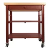 Wood Roll About Kitchen Cart In Cherry Stain Brown - Catskill Craftsmen