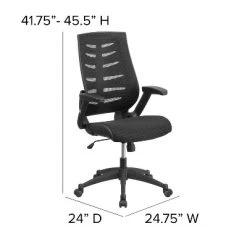 Emma And Oliver High Back Black Mesh Swivel Ergonomic Office Chair With Adjustable Flip-Up Arms 11 Emma And Oliver High Back Black Mesh Swivel Ergonomic Office Chair With Adjustable Flip-Up Arms -Online Furniture Store GUEST 07369e61 888c 41bb 916d 9d31352f5243
