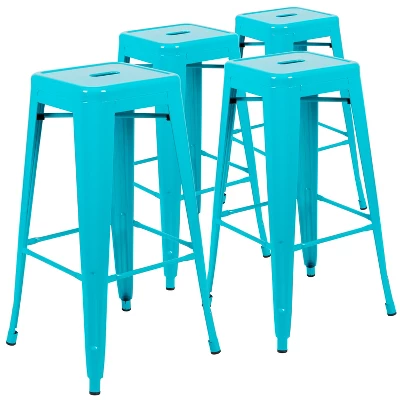 Emma And Oliver 4 Pack 30" High Metal Indoor Bar Stool - Stackable Stool 13 Emma And Oliver 4 Pack 30" High Metal Indoor Bar Stool - Stackable Stool - Image 13