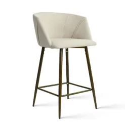 26" Chole Armrest Upholstered Counter Height Stool With Walnut Legs (Set Of 2)-Maison Boucle -Online Furniture Store GUEST 078a4cc8 2da2 431b 82f1 394838f60e2e