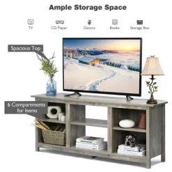 Costway 58'' 2-Tier TV Stand Entertainment Media Center Console Up To 65'' Grey -Online Furniture Store GUEST 08592c5d 4fd9 4035 b94e e8b63a7c815c