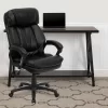 Emma And Oliver High Back Black LeatherSoft Extensive Padding Swivel Ergonomic Office Arm Chair