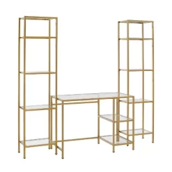 3pc Aimee Desk And Etagere Set Soft Gold - Crosley -Online Furniture Store GUEST 0951d268 4eee 47b7 ab54 83e00409f6f3