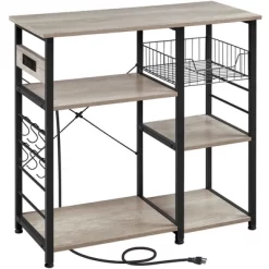 Yaheetech Vintage Kitchen Island Baker's Rack With Power Outlet Utility Microwave Stand -Online Furniture Store GUEST 09860da9 8d55 4b69 b00a af457d1f67f6