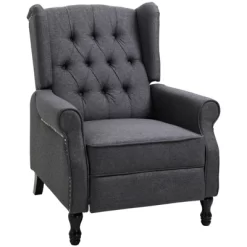 HOMCOM Fabric Upholstered Wingback Recliner, Tufted Back Linen Arm Chair With Footrest, Armrest, Padded Cushion, Dark Grey 7 HOMCOM Fabric Upholstered Wingback Recliner, Tufted Back Linen Arm Chair With Footrest, Armrest, Padded Cushion, Dark Grey -Online Furniture Store GUEST 0a0ca646 3e72 4b6b b5ae 7fa8f9a0cad0