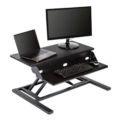 Stand Up Desk Store AirRise Pro Two Tier Standing Desk Converter Monitor Stand With Built-In Keyboard Tray 4 Stand Up Desk Store AirRise Pro Two Tier Standing Desk Converter Monitor Stand With Built-In Keyboard Tray - Image 4