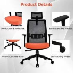 Costway Mesh Office Chair Big Tall Ergonomic Executive Chair Height Adjustable 400 Lbs -Online Furniture Store GUEST 0a3fa217 5c3c 4a89 a8db 21a4bf15843f