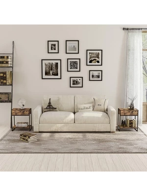 Year Color Industrial 2-Tier Nightstand With Drawer And Side Table For Small Spaces, Living Rooms, And Bedrooms 6 Year Color Industrial 2-Tier Nightstand With Drawer And Side Table For Small Spaces, Living Rooms, And Bedrooms - Image 6