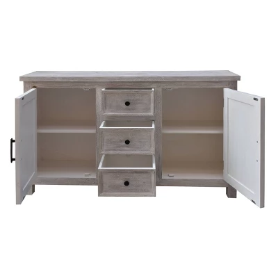 Flora 2 Door 3 Drawer Credenza White Wash - Treasure Trove Accents 2 Flora 2 Door 3 Drawer Credenza White Wash - Treasure Trove Accents - Image 2