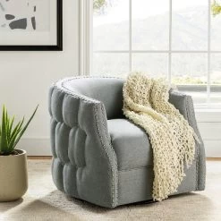 Jorge Curved And Ergonomic Design Barrel Chair With Decorative Nailhead Tirms Swivel Chair | ARTFUL LIVING DESIGN 21 Jorge Curved And Ergonomic Design Barrel Chair With Decorative Nailhead Tirms Swivel Chair | ARTFUL LIVING DESIGN -Online Furniture Store GUEST 0b304f00 5938 4660 a97d 5a69bdc4d260