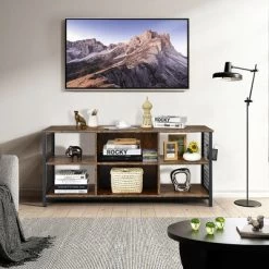 Costway 3-Tier TV Stand For TV's Up To 65'' Entertainment Media Center W/Storage Basket -Online Furniture Store GUEST 0bb28bc4 8237 40d7 9d71 cc69b09dd606