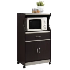 Microwave Kitchen Cart In Chocolate Gray - Hodedah -Online Furniture Store GUEST 0bcf18aa e41e 4cc2 9e75 791dd8fedeb4