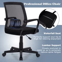 Costway Height Adjustable Mid-Back Mesh Chair Executive Chair W/ Lumbar Support 14 Costway Height Adjustable Mid-Back Mesh Chair Executive Chair W/ Lumbar Support -Online Furniture Store GUEST 0c76d066 654a 4bb2 8363 1c606689e58c