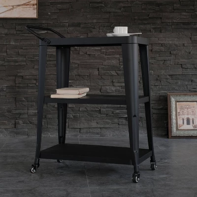 3 Tiered Harold Industrial Metal Dining Cart Black - AC Pacific 1 3 Tiered Harold Industrial Metal Dining Cart Black - AC Pacific