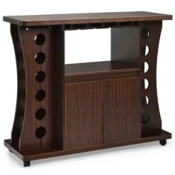 Costway Rolling Buffet Sideboard Wooden Bar Storage Cabinet W/ Wine Rack & Glass Holder -Online Furniture Store GUEST 0cbd17a1 dbce 4afc 89fc e04b3b6c7e23