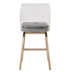 Set Of 2 24" Svana Champagne Gold Finish Velvet Swivel Counter Height Barstools - Inspire Q 13 Set Of 2 24" Svana Champagne Gold Finish Velvet Swivel Counter Height Barstools - Inspire Q -Online Furniture Store GUEST 0cc6ddc7 96a5 4a44 b78a 334d24733092