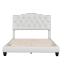 Upholstered Linen Platform Bed Frame With Curved Tufted Headboard Beige-ModernLuxe 12 Upholstered Linen Platform Bed Frame With Curved Tufted Headboard Beige-ModernLuxe -Online Furniture Store GUEST 0dd2fa9d a396 4175 b39f fc5dac32aab6