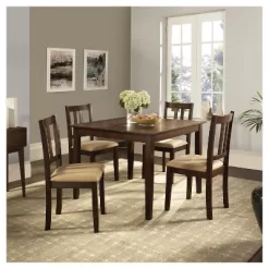 5pc Amber Traditional Height Dining Set Espresso/Beige - Dorel Living -Online Furniture Store GUEST 0ebaf2b6 5782 4402 bb68 150078363b36