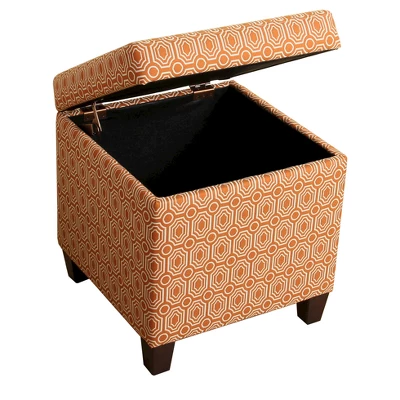 Sunshine Storage Cube Ottoman - Orange - HomePop 1 Sunshine Storage Cube Ottoman - Orange - HomePop