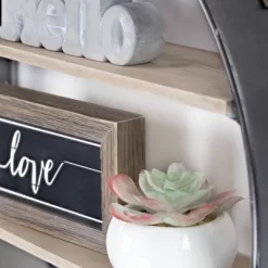 33" Round Metal And Wood Hanging Wall Shelf Brown - American Art Decor 8 33" Round Metal And Wood Hanging Wall Shelf Brown - American Art Decor -Online Furniture Store GUEST 0f3b4641 f032 460f ad7d fbae148c8eb2