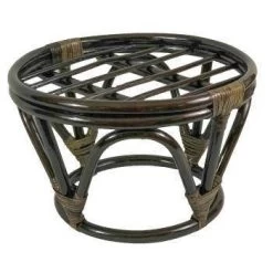 Rattan Ottoman With Micro Suede Cushion - International Caravan