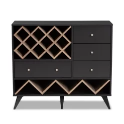 Baxton Studio Savino And Oak Finished Wood Wine Cabinet Gray/Brown - BaxtonStudio -Online Furniture Store GUEST 1071ccb3 690c 40bc a5a9 1d40cc916542