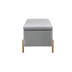 Charmaine Upholstered Storage Bench With Gold Metal Legs Gray - Madison Park -Online Furniture Store GUEST 10efc8c1 b9cc 4980 bb39 32deee5ee4a1