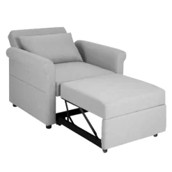 Costway Convertible Sofa Bed 3-in-1 Pull-out Sofa Chair Adjustable Reclining Chair Grey -Online Furniture Store GUEST 112da678 490c 4750 83e4 c84241c640ce