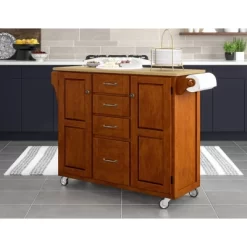 Create - A - Cart Kitchen Cart With Natural Top Cherry - Homestyles 14 Create - A - Cart Kitchen Cart With Natural Top Cherry - Homestyles -Online Furniture Store GUEST 11c651b1 0a7d 432e 925e f4553398e7c4