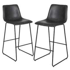 Emma And Oliver Set Of 2 Kitchen Bar Height Stool - 30 Inch LeatherSoft Barstool -Online Furniture Store GUEST 12f0aa07 c5e5 42a1 99e9 950193180614