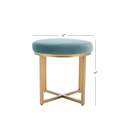 18" Round Ottoman With Metal Base - WOVENBYRD 11 18" Round Ottoman With Metal Base - WOVENBYRD - Image 11