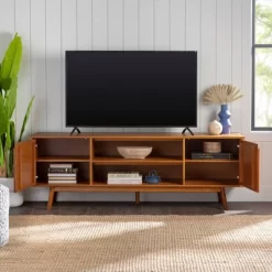 Solid Wood Mid-Century Modern TV Stand For TVs Up To 80" - Saracina Home -Online Furniture Store GUEST 13d172c2 7522 436c b47e 043357d4492b